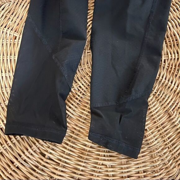 Athleta black cropped crop sheer mesh detail w pockets workout leggings pants XS - Picture 4 of 9